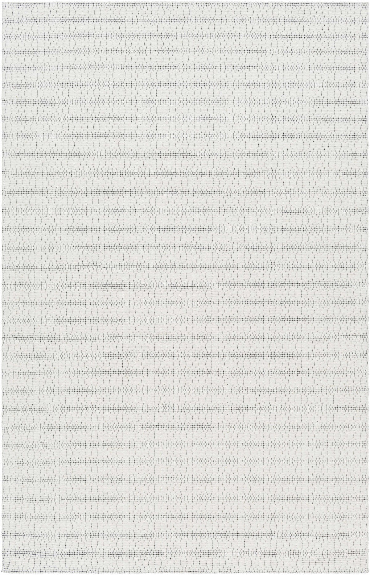 Ivory Hand Woven 50% Wool, 50% Recycled PET Yarn Cottage Rectangle Handmade rug, Indoor use only, no fringe, non-washable.