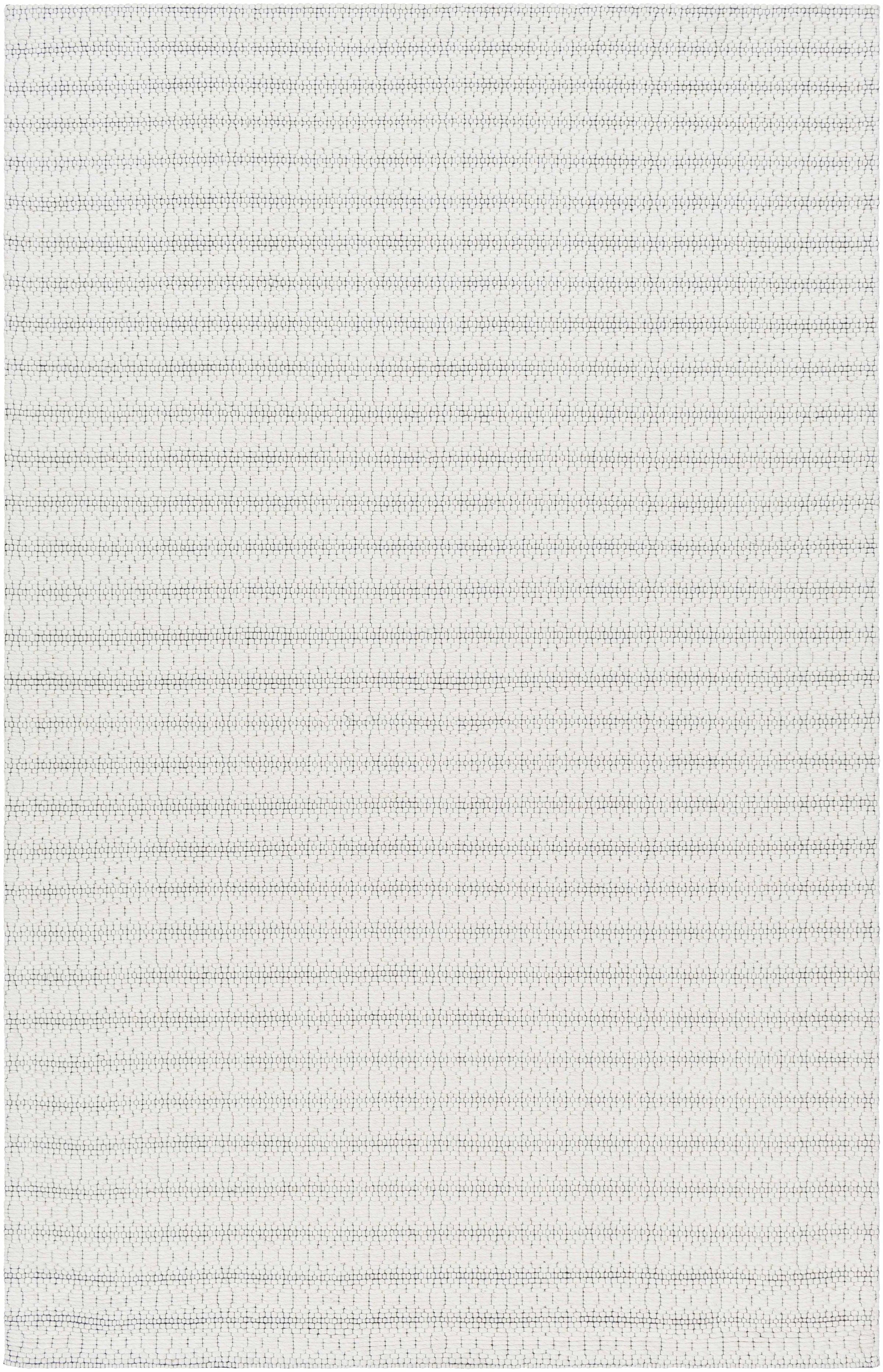 Ivory Hand Woven 50% Wool, 50% Recycled PET Yarn Cottage Rectangle Handmade rug, Indoor use only, no fringe, non-washable.