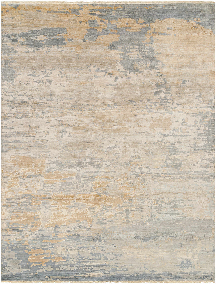 Gray Hand Knotted 100% Viscose Modern Rectangle Handmade rug, Indoor use only, no fringe, non-washable.