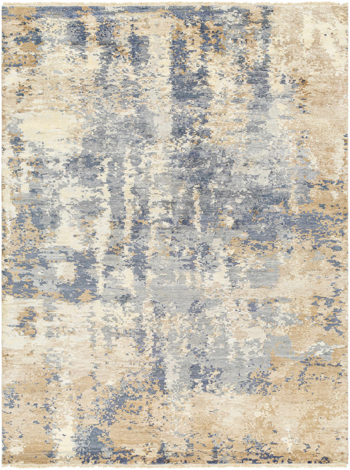 Gray Hand Knotted 100% Viscose Modern Rectangle Handmade rug, Indoor use only, no fringe, non-washable.