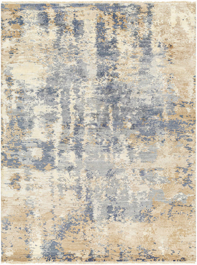 Gray Hand Knotted 100% Viscose Modern Rectangle Handmade rug, Indoor use only, no fringe, non-washable.