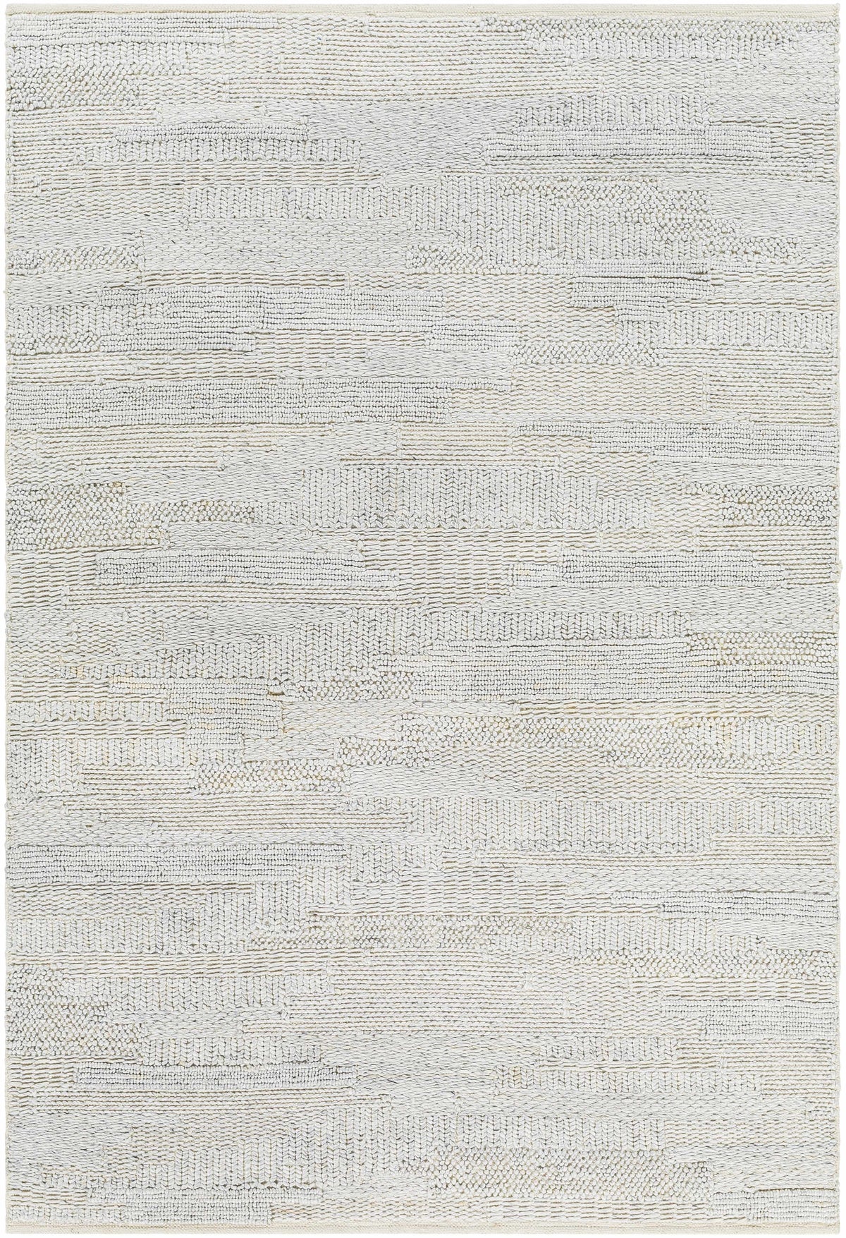 Cream Hand Woven 100% Recycled PET Yarn Modern Rectangle Handmade rug, Indoor use only, no fringe, non-washable. runner also available
