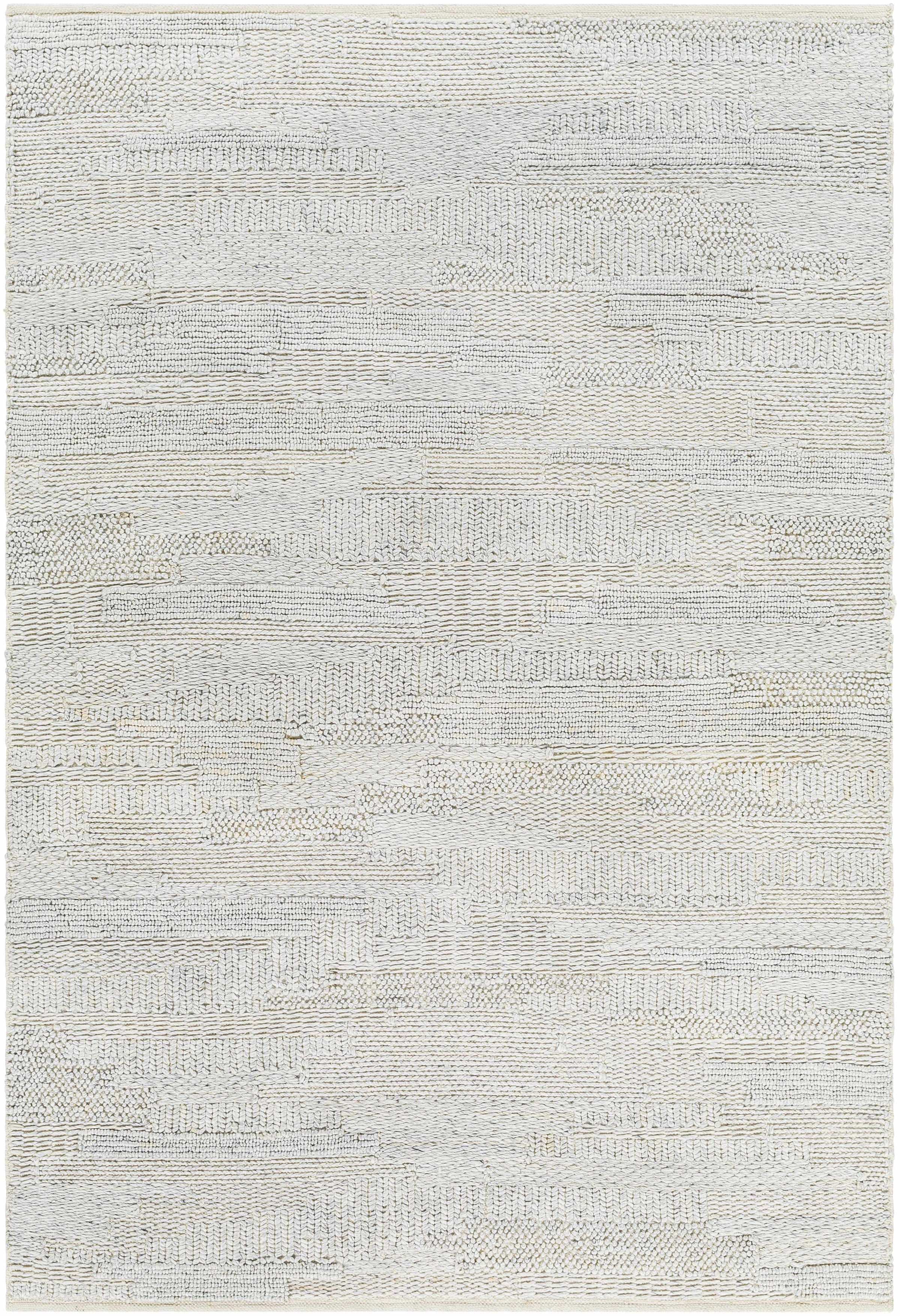 Cream Hand Woven 100% Recycled PET Yarn Modern Rectangle Handmade rug, Indoor use only, no fringe, non-washable. runner also available