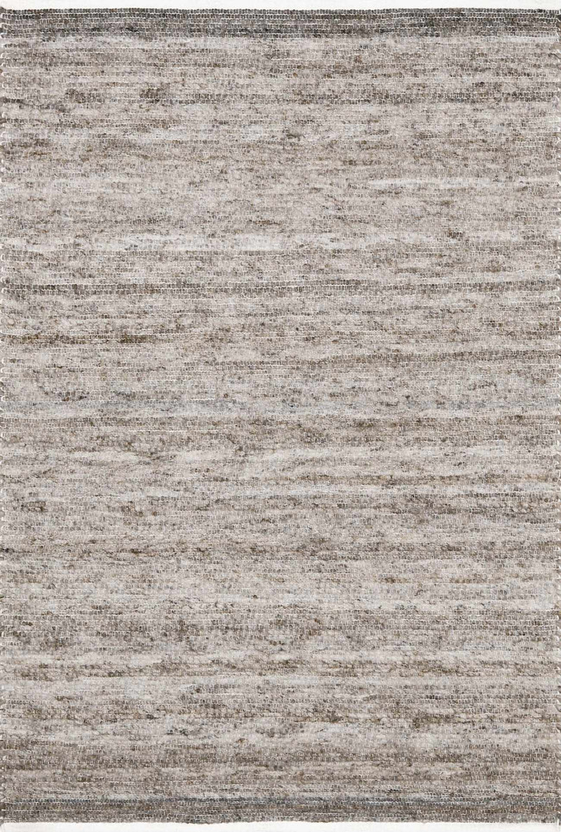 Gray Hand Woven 100% Recycled PET Yarn Cottage Rectangle Handmade rug, Indoor use only, no fringe, non-washable.