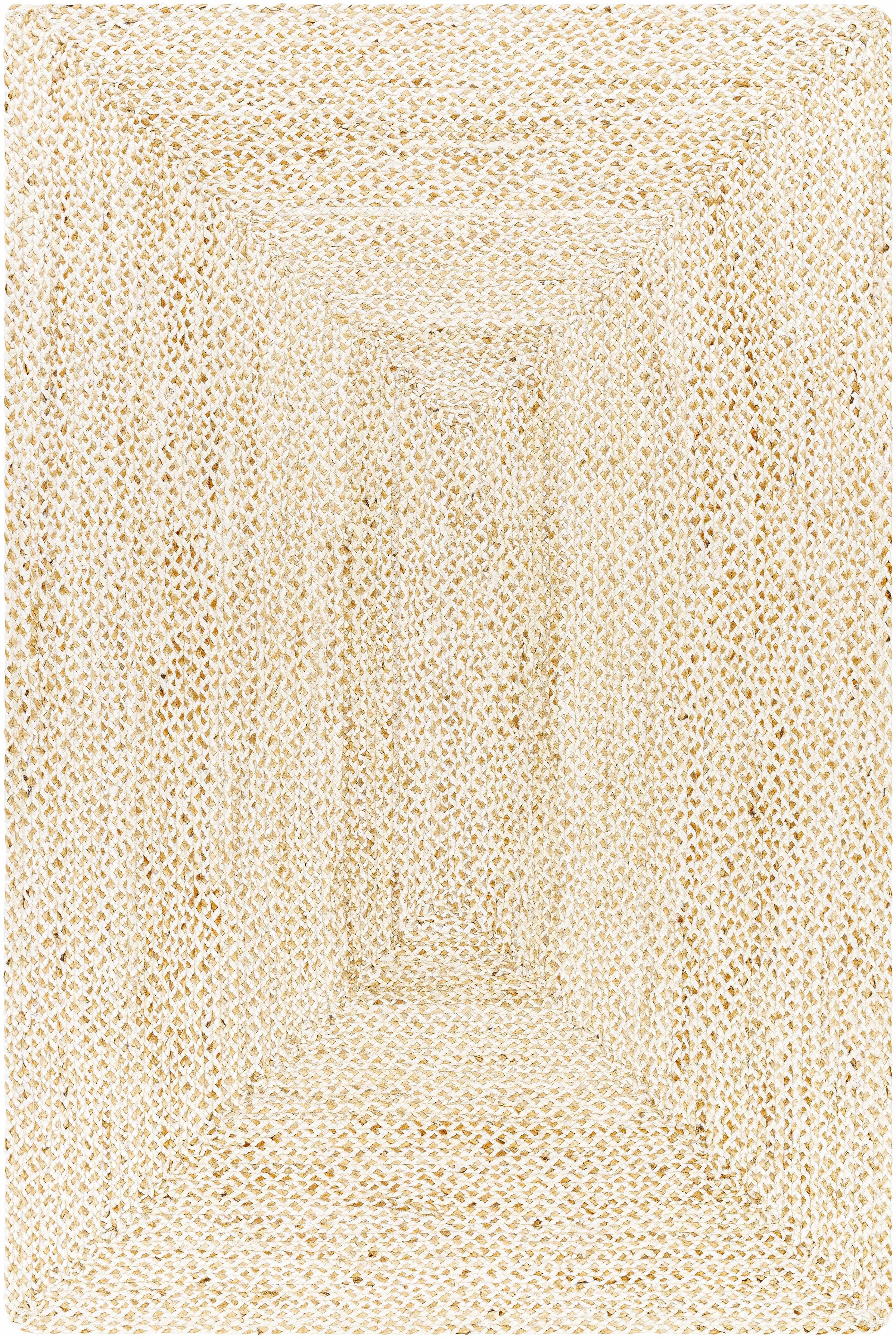 Ivory Hand Loomed 100% Jute Cottage Rectangle Handmade rug, Indoor use only, no fringe, non-washable. runner also available