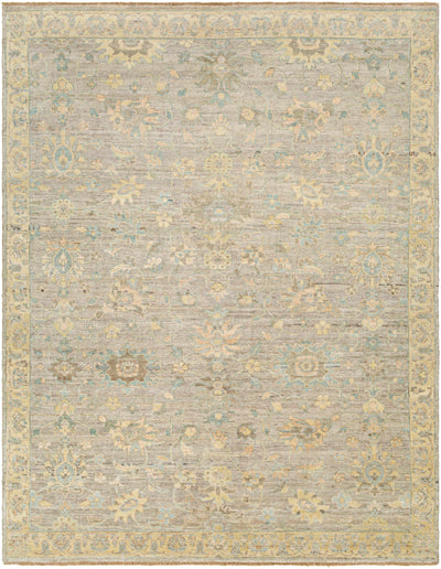 Ice Blue Hand Knotted 100% Wool Traditional Rectangle Handmade rug, Indoor use only, has fringe, non-washable.