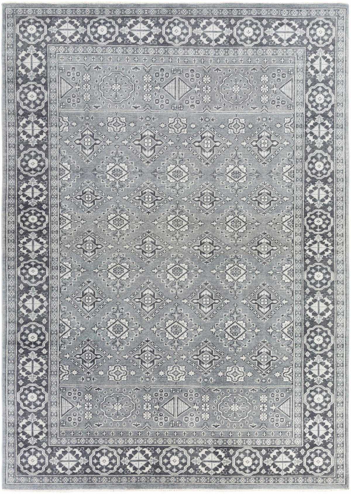 Deep Teal Hand Knotted 100% Wool Traditional Rectangle Handmade rug, Indoor use only, has fringe, non-washable.