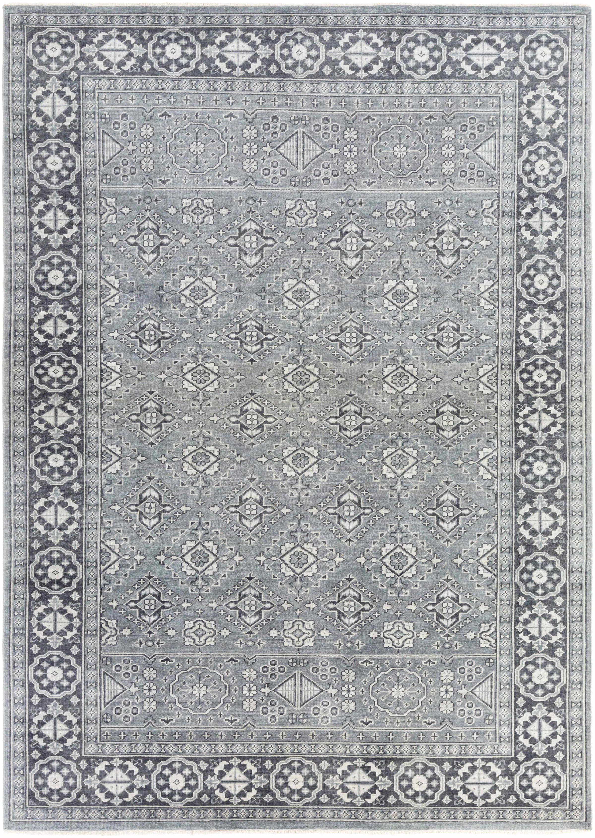 Deep Teal Hand Knotted 100% Wool Traditional Rectangle Handmade rug, Indoor use only, has fringe, non-washable.