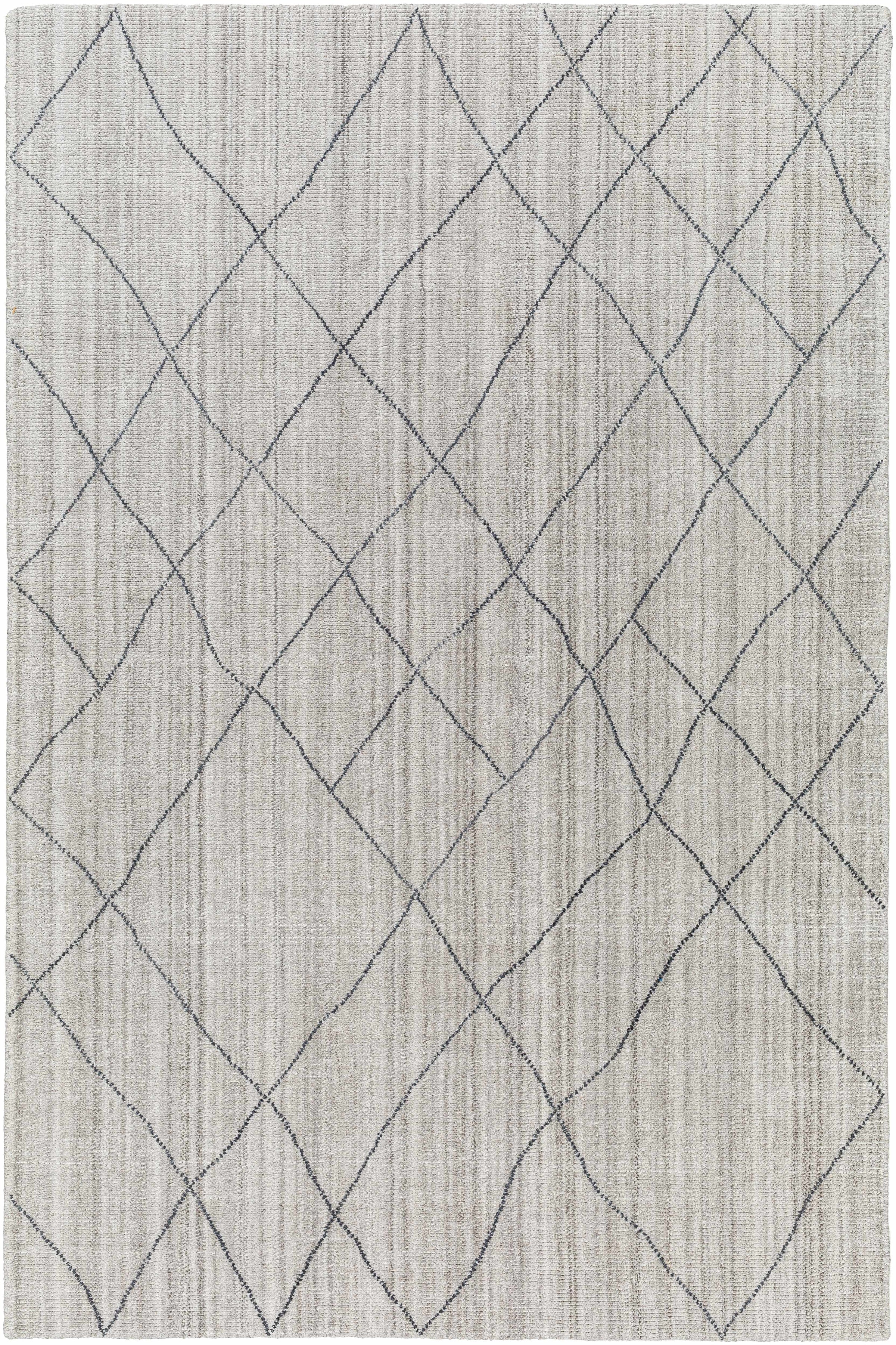 Light Gray Hand Loomed 100% Recycled PET Yarn Global Rectangle Handmade rug, Indoor use only, no fringe, non-washable. runner also available