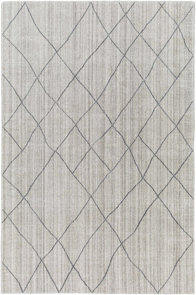 Light Gray Hand Loomed 100% Recycled PET Yarn Global Rectangle Handmade rug, Indoor use only, no fringe, non-washable. runner also available