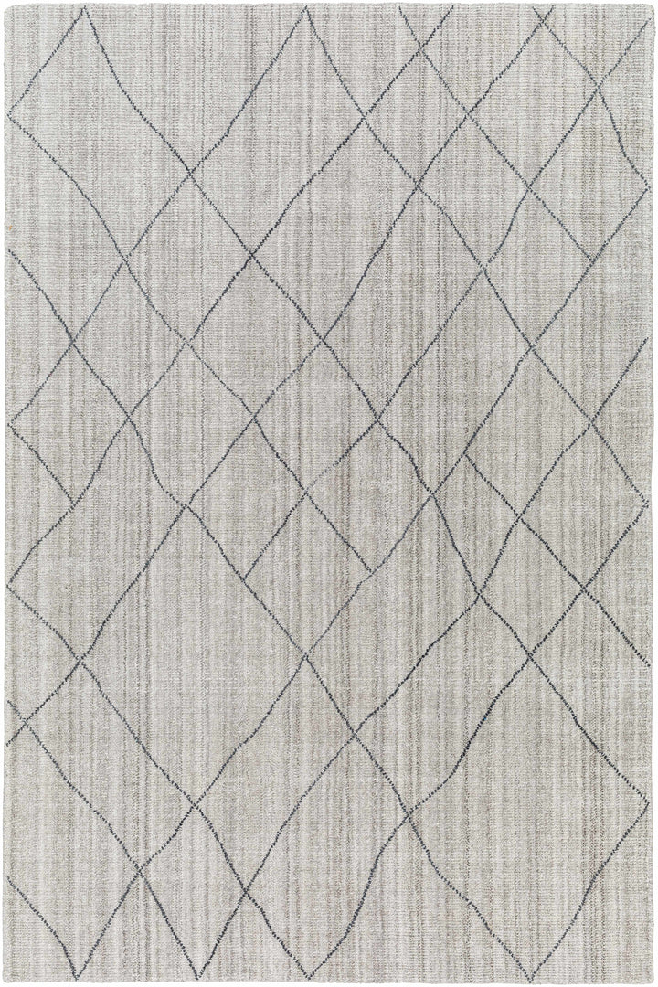 Light Gray Hand Loomed 100% Recycled PET Yarn Global Rectangle Handmade rug, Indoor use only, no fringe, non-washable. runner also available