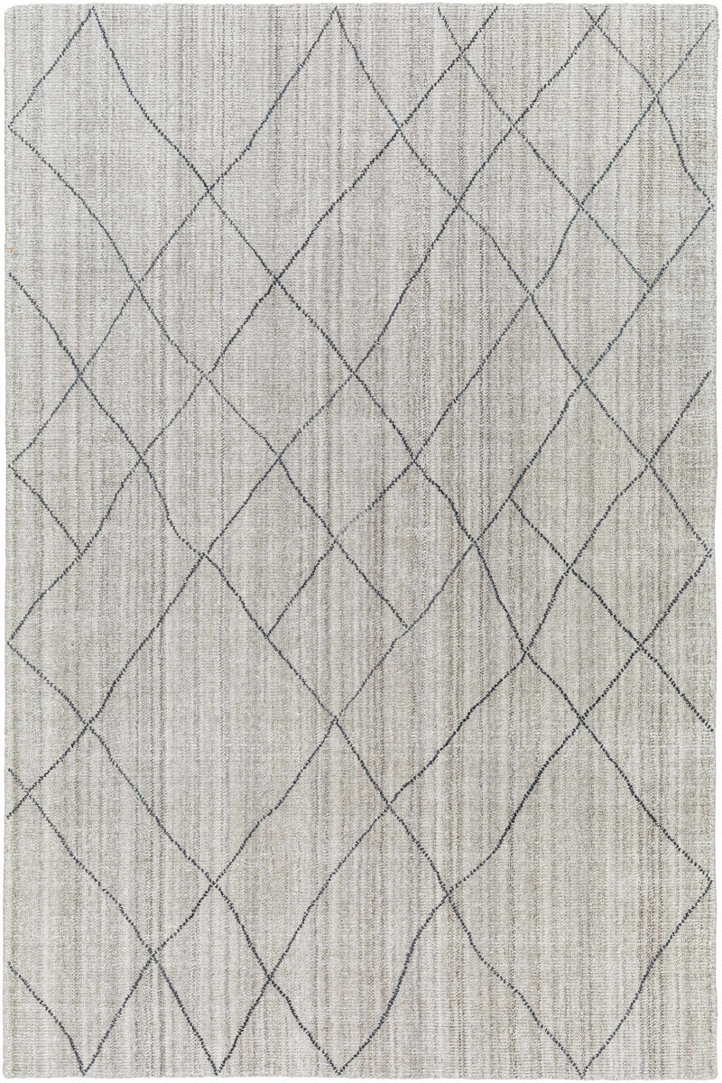 Light Gray Hand Loomed 100% Recycled PET Yarn Global Rectangle Handmade rug, Indoor use only, no fringe, non-washable. runner also available