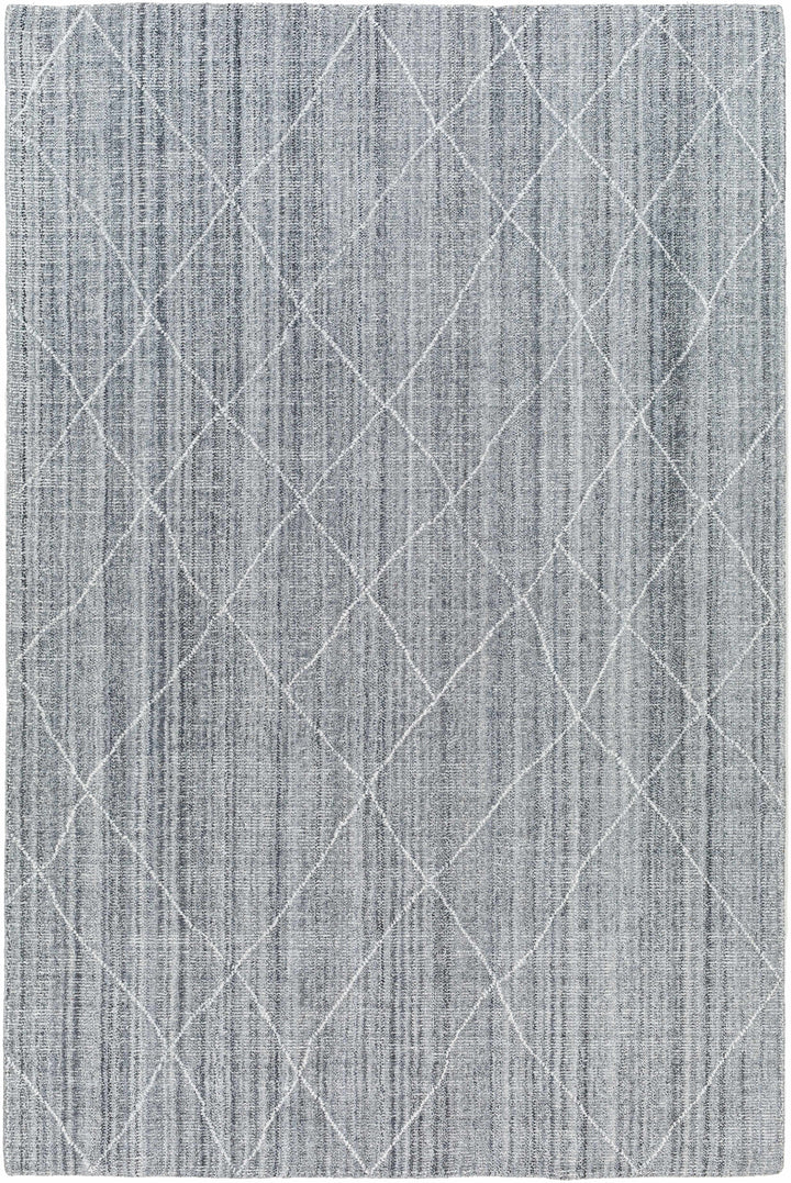 Silver Gray Hand Loomed 100% Recycled PET Yarn Global Rectangle Handmade rug, Indoor use only, no fringe, non-washable. runner also available