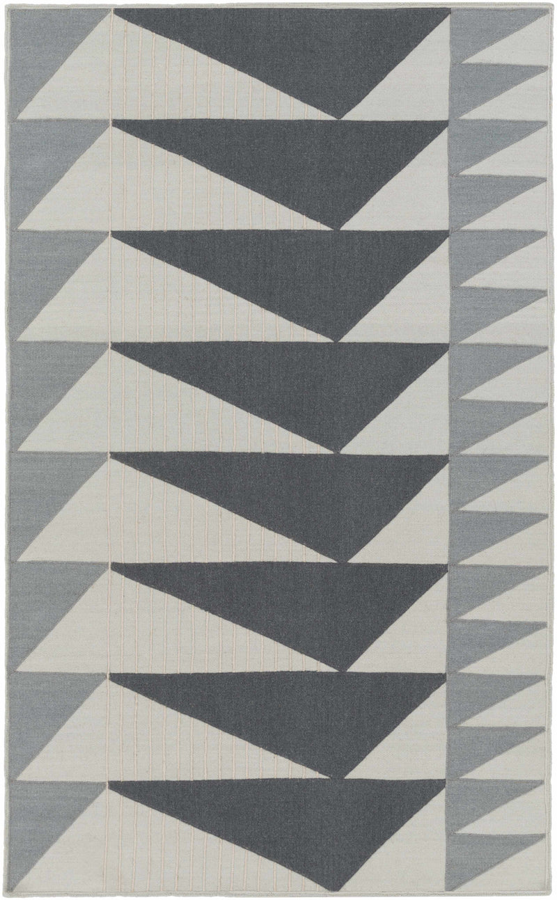 Navy Hand Woven 100% Wool Modern Rectangle Handmade rug, Indoor use only, no fringe, non-washable.