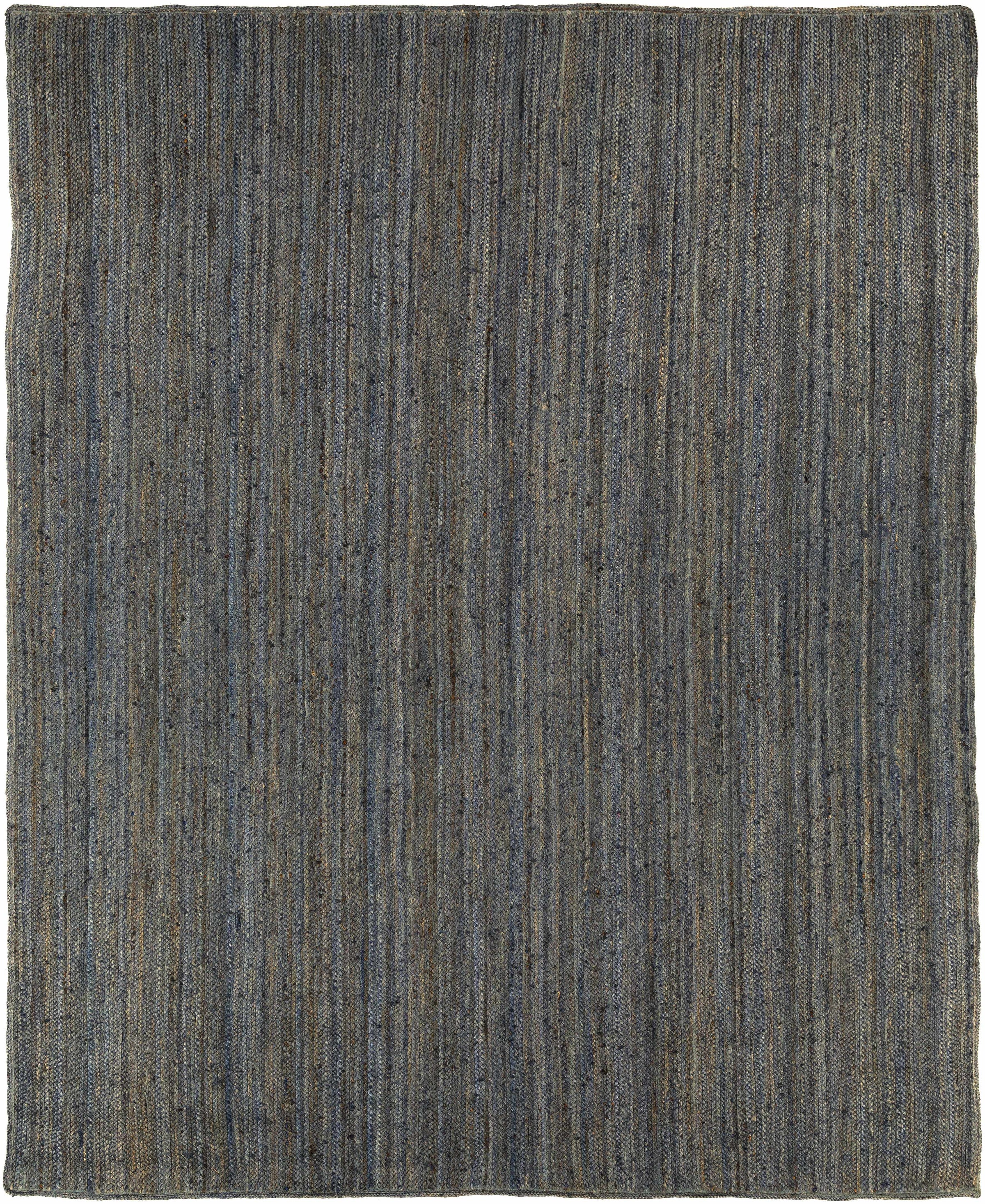 Gray Hand Woven 100% Jute Cottage Rectangle Handmade rug, Indoor use only, no fringe, non-washable.
