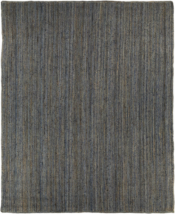 Gray Hand Woven 100% Jute Cottage Rectangle Handmade rug, Indoor use only, no fringe, non-washable.