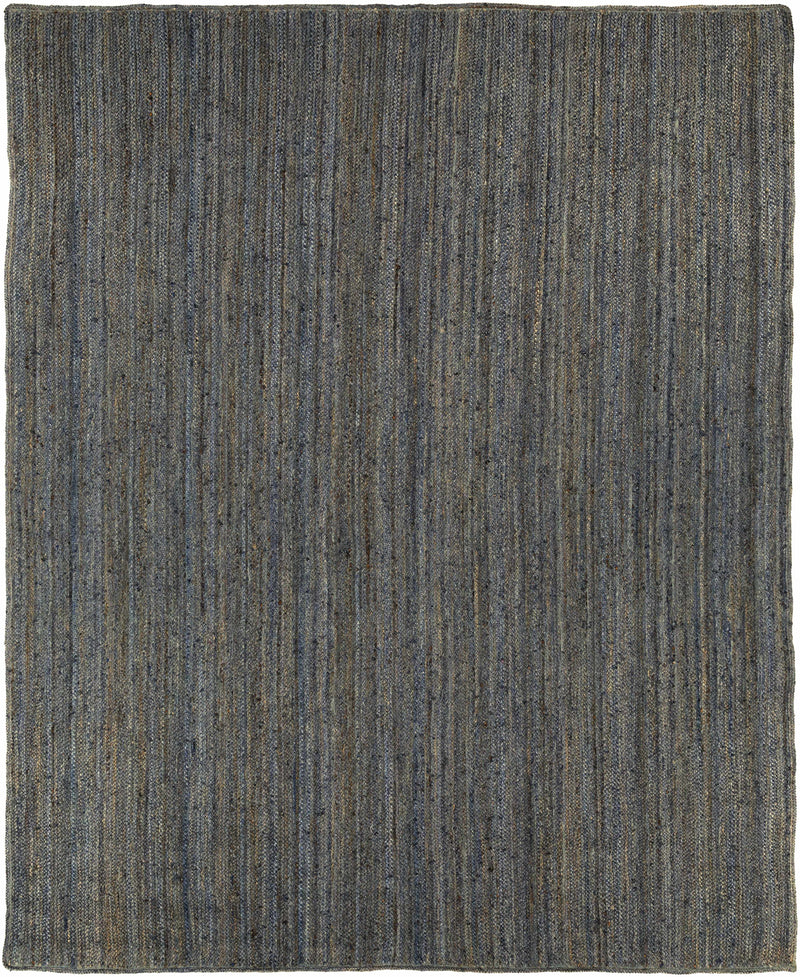 Gray Hand Woven 100% Jute Cottage Rectangle Handmade rug, Indoor use only, no fringe, non-washable.