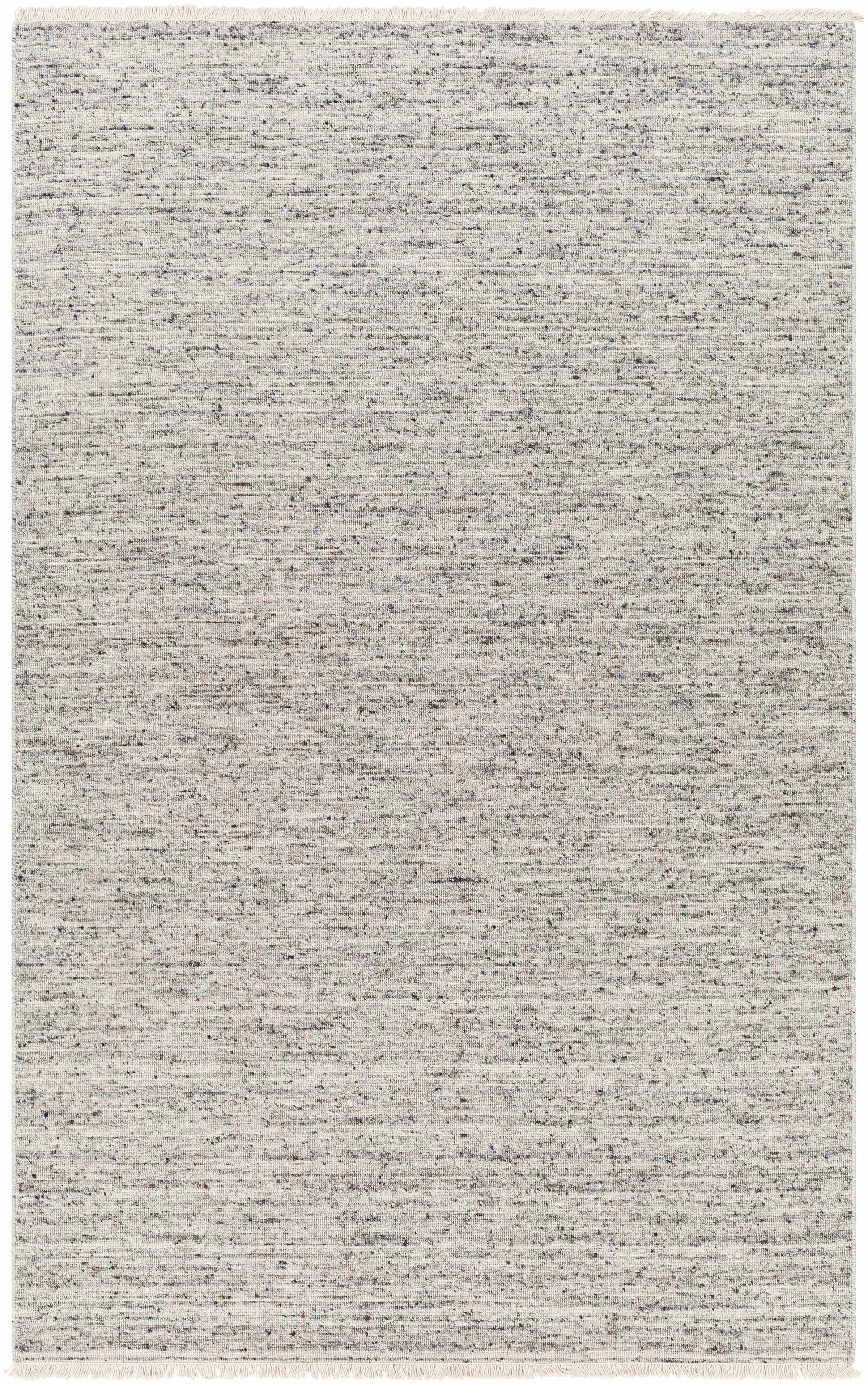 Medium Gray Hand Loomed 100% Wool Modern Rectangle Handmade rug, Indoor use only, has fringe, non-washable. runner also available