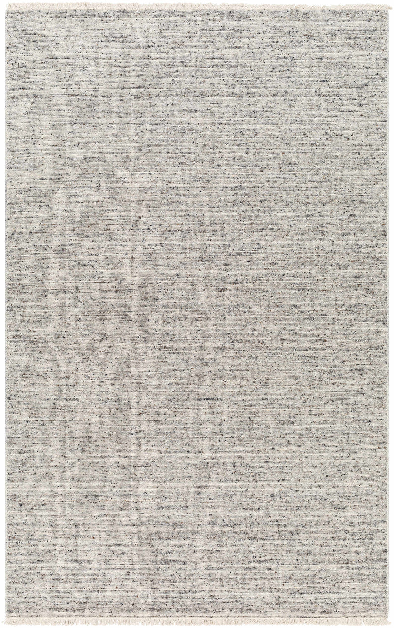 Medium Gray Hand Loomed 100% Wool Modern Rectangle Handmade rug, Indoor use only, has fringe, non-washable. runner also available