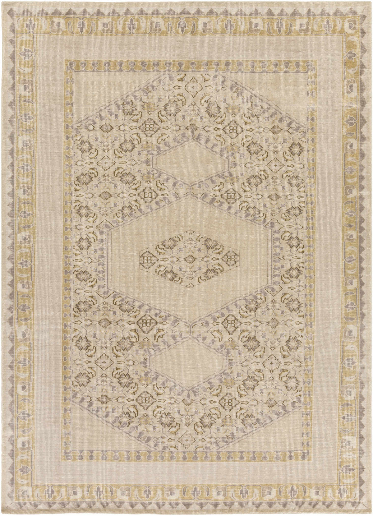 Beige Hand Knotted 100% NZ Wool Global Rectangle Handmade rug, Indoor use only, no fringe, non-washable.