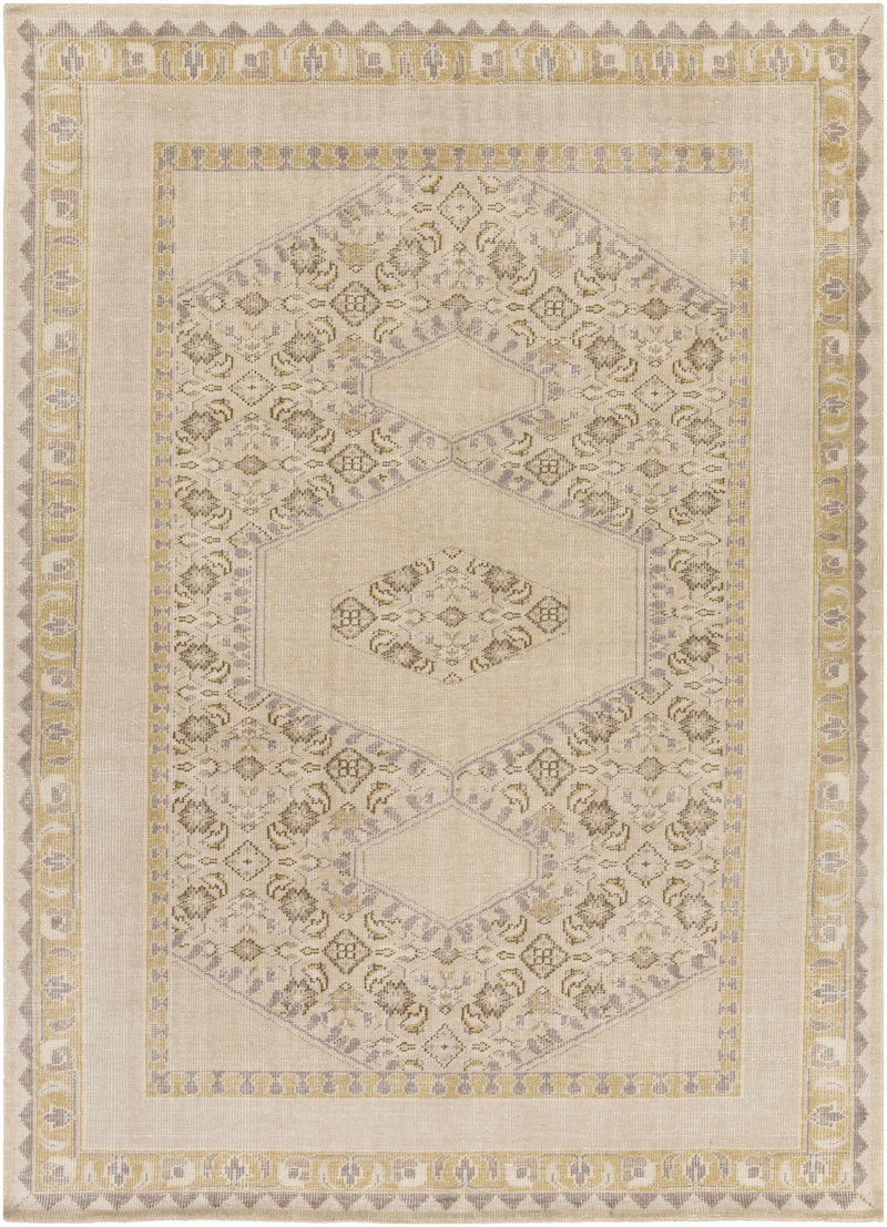 Beige Hand Knotted 100% NZ Wool Global Rectangle Handmade rug, Indoor use only, no fringe, non-washable.