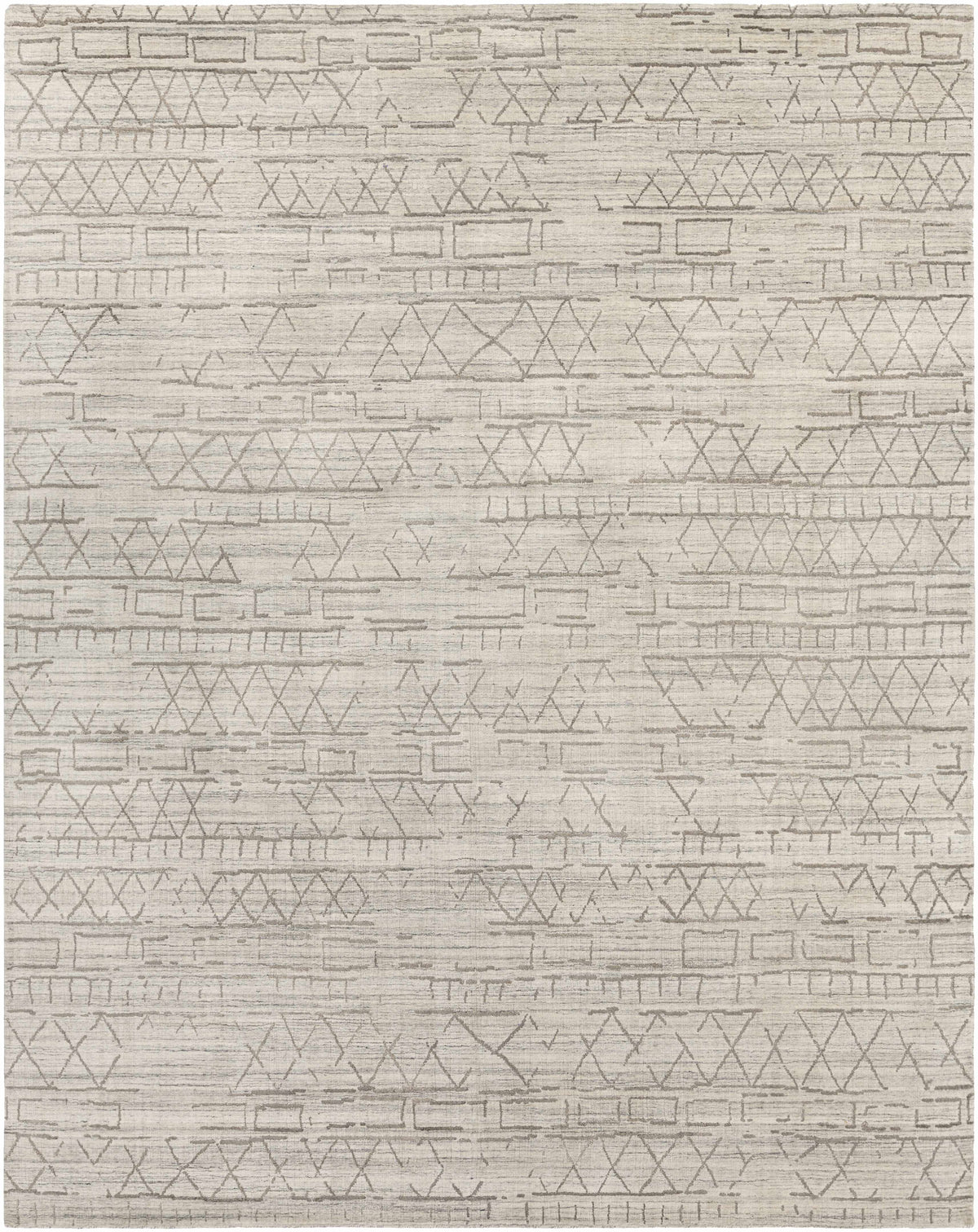 Taupe Hand Loomed 75% Viscose, 25% Wool Global Rectangle Handmade rug, Indoor use only, no fringe, non-washable.