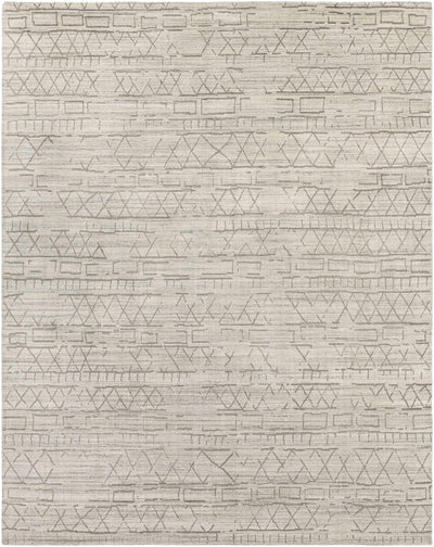Taupe Hand Loomed 75% Viscose, 25% Wool Global Rectangle Handmade rug, Indoor use only, no fringe, non-washable.