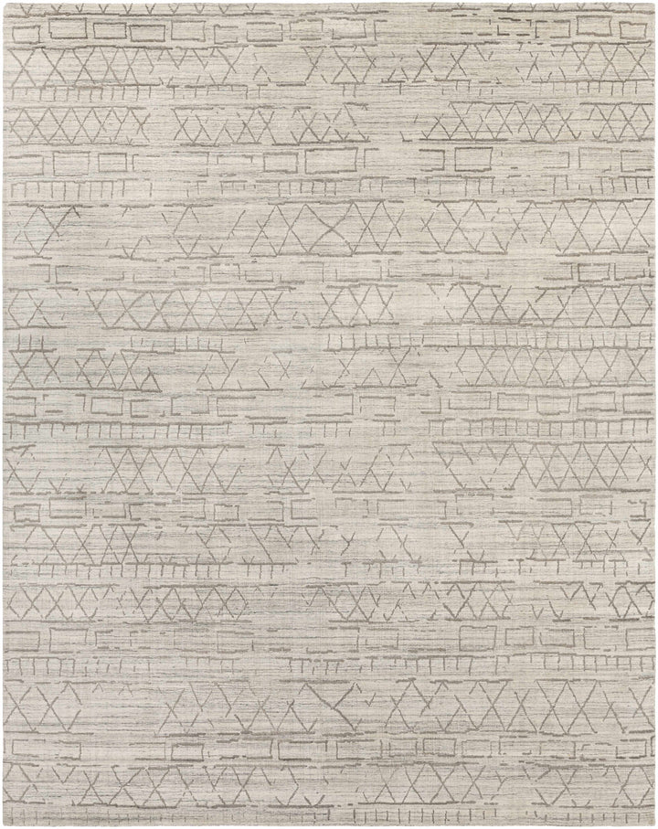 Taupe Hand Loomed 75% Viscose, 25% Wool Global Rectangle Handmade rug, Indoor use only, no fringe, non-washable.