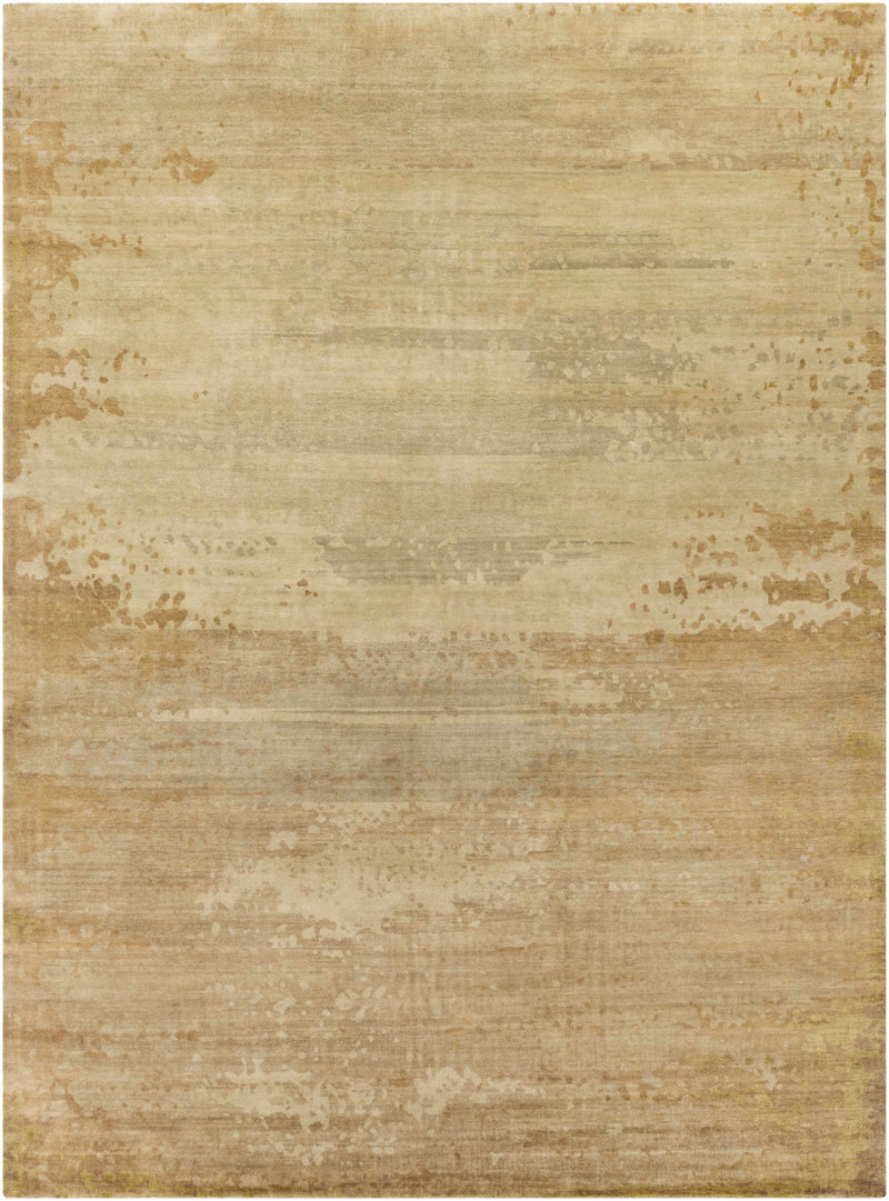 Beige Hand Knotted 90% Wool, 10% Viscose Modern Rectangle Handmade rug, Indoor use only, no fringe, non-washable.