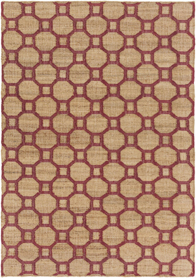 Brown Hand Woven 60% Jute, 40% Viscose Modern Rectangle Handmade rug, Indoor use only, no fringe, non-washable.