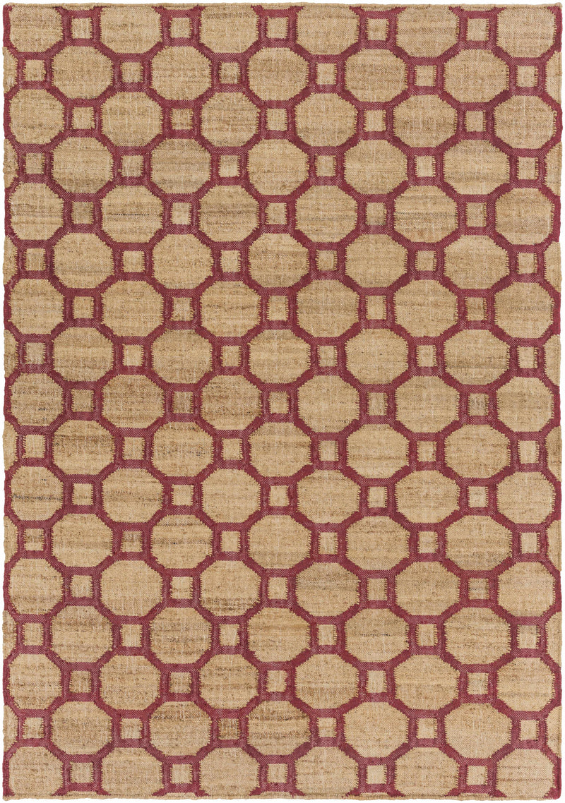 Brown Hand Woven 60% Jute, 40% Viscose Modern Rectangle Handmade rug, Indoor use only, no fringe, non-washable.