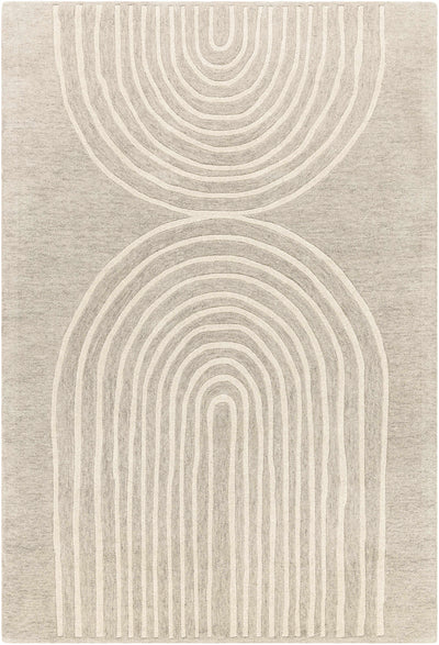 Tan Hand Tufted 100% Wool Modern Rectangle Handmade rug, Indoor use only, no fringe, non-washable.