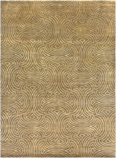 Dark Brown Hand Knotted 80% Wool, 20% Viscose Traditional Rectangle Handmade rug, Indoor use only, no fringe, non-washable.