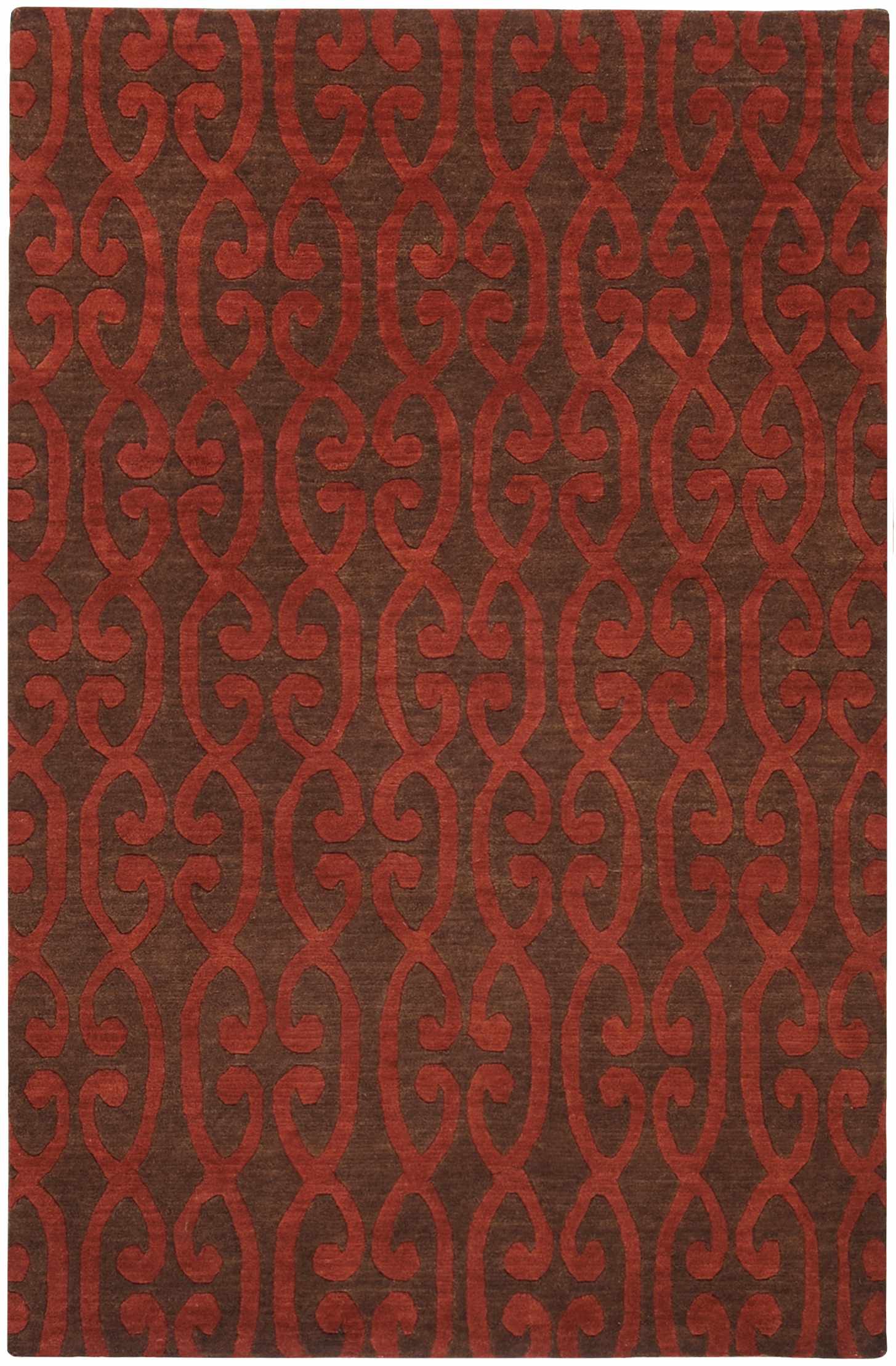 Rust Hand Knotted 100% Wool Traditional Rectangle Handmade rug, Indoor use only, no fringe, non-washable.
