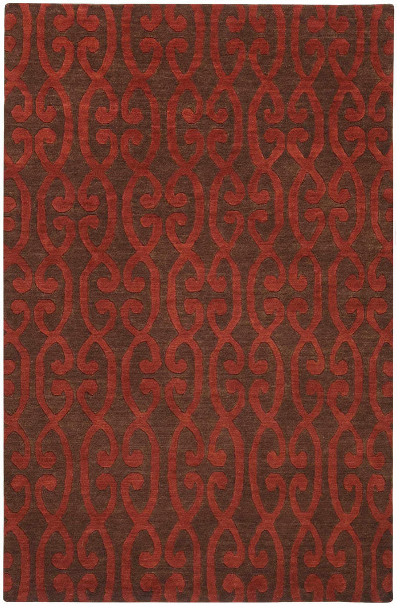 Rust Hand Knotted 100% Wool Traditional Rectangle Handmade rug, Indoor use only, no fringe, non-washable.