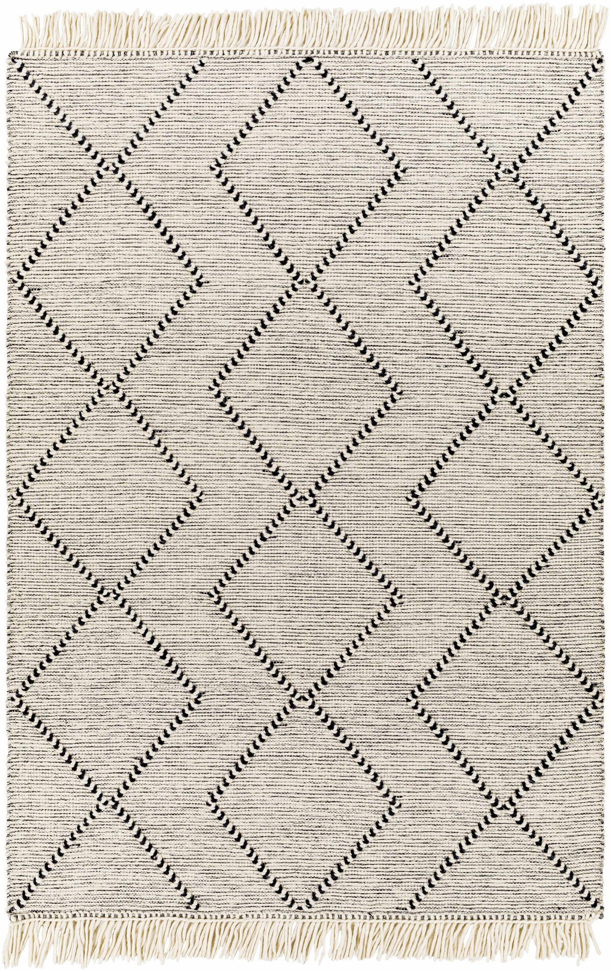 Black Hand Woven 70% Wool, 30% Polyester Global Rectangle Handmade rug, Indoor use only, has fringe, non-washable. runner also available