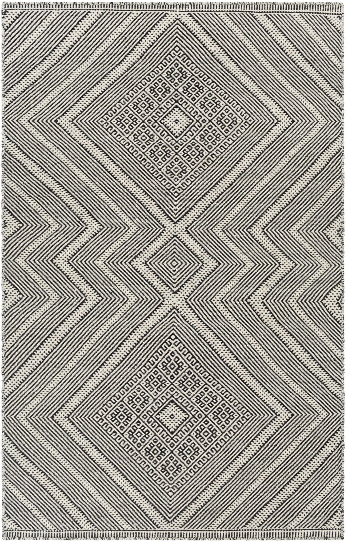 Black Hand Woven 100% Wool Global Rectangle Handmade rug, Indoor use only, no fringe, non-washable. runner also available