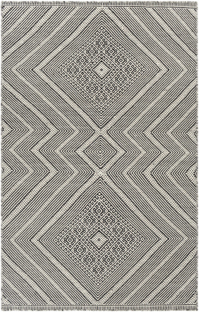 Black Hand Woven 100% Wool Global Rectangle Handmade rug, Indoor use only, no fringe, non-washable. runner also available