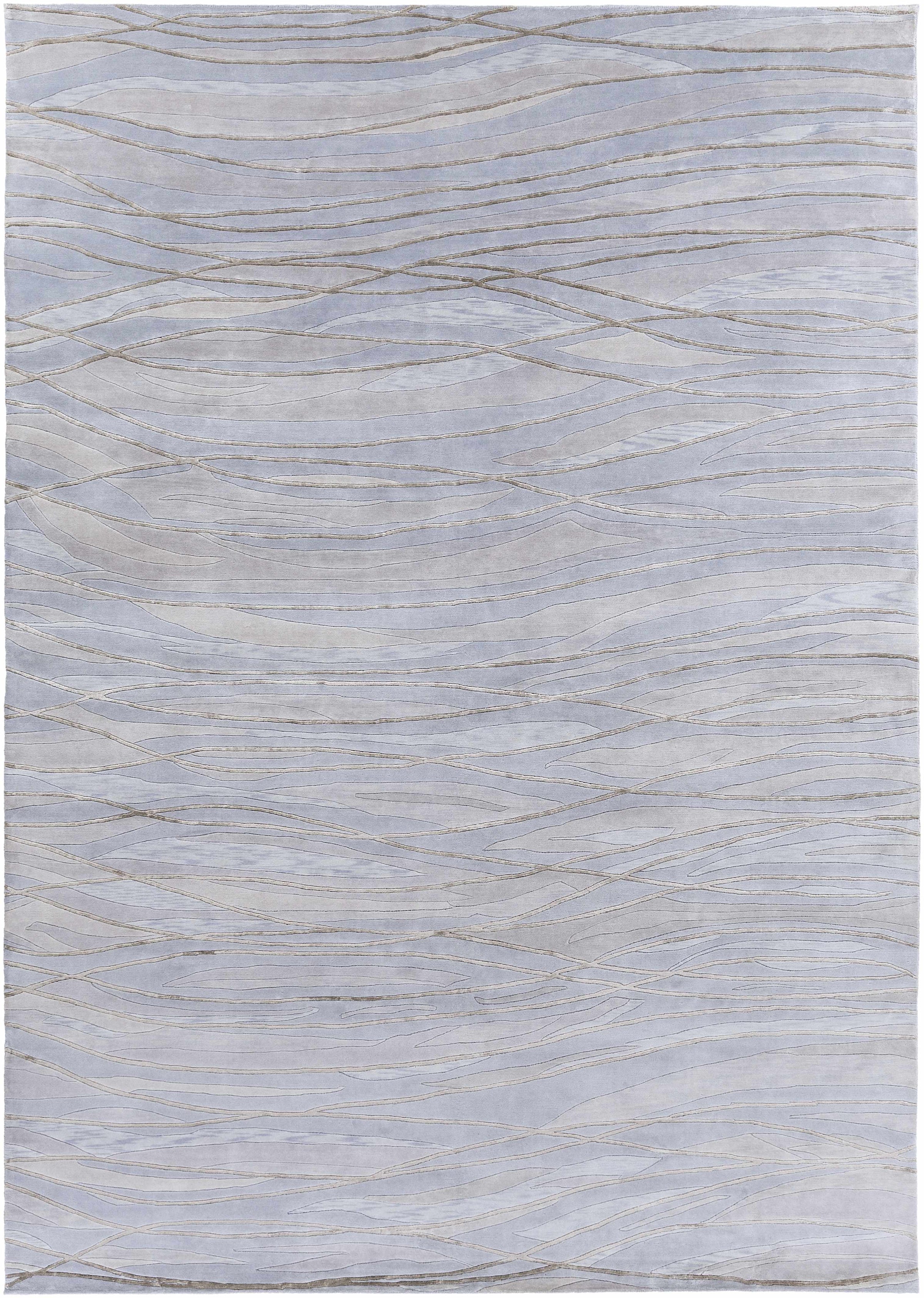Light Blue Hand Knotted 70% NZ Wool, 30% Viscose Modern Rectangle Handmade rug, Indoor use only, no fringe, non-washable.
