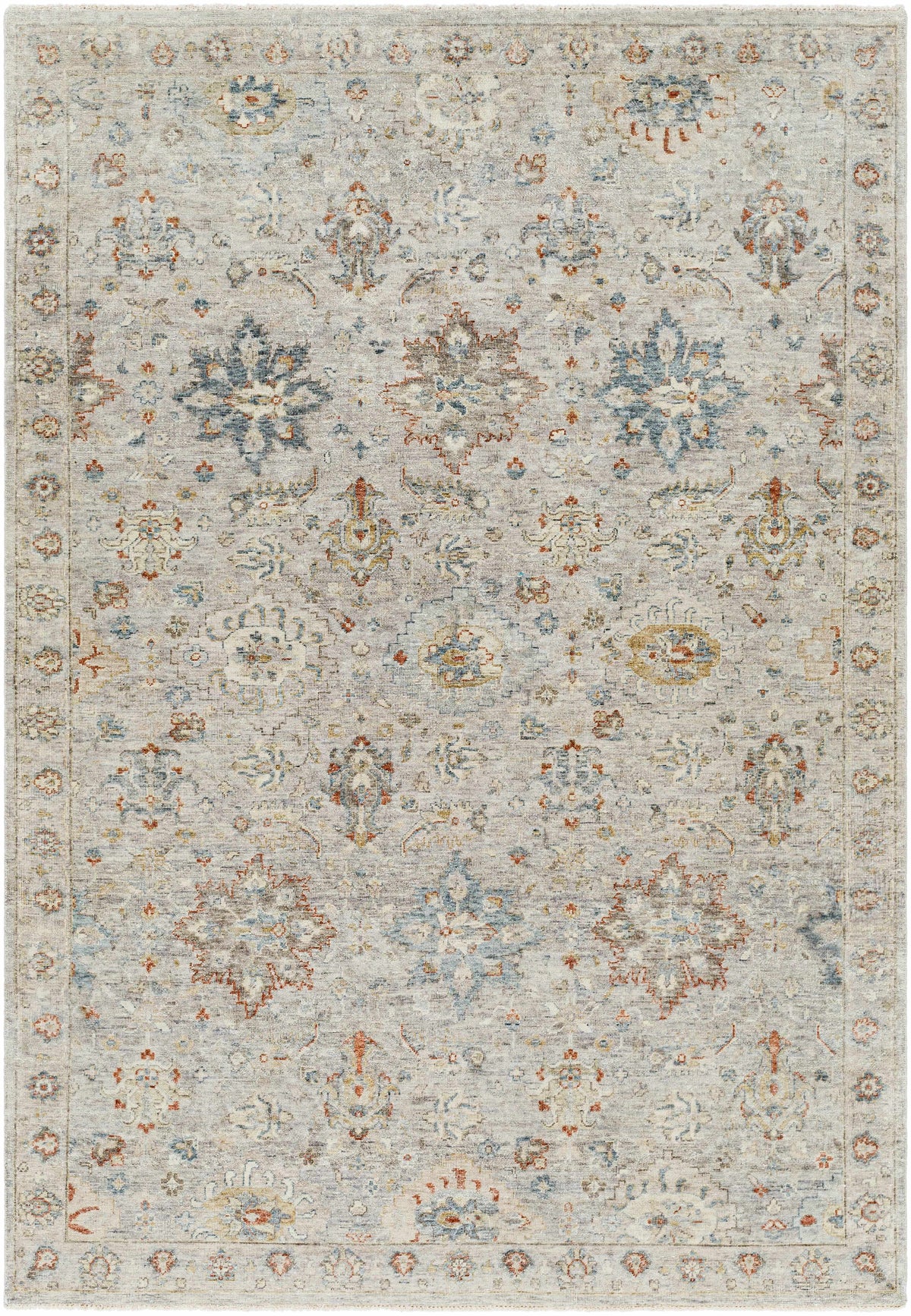 Dark Blue Hand Knotted 100% Wool Traditional Rectangle Handmade rug, Indoor use only, has fringe, non-washable.