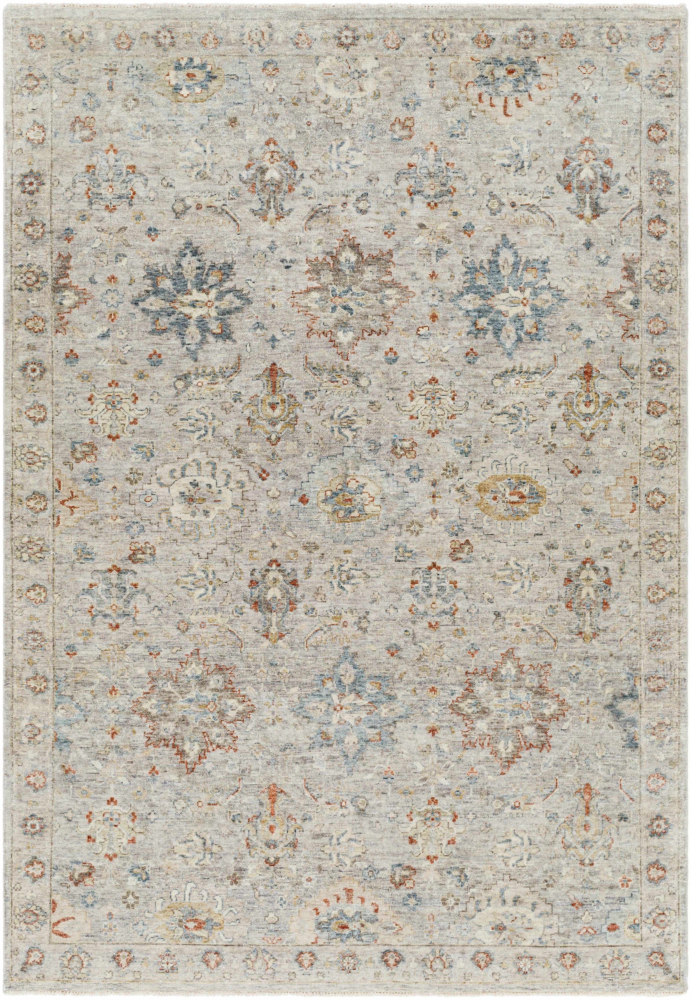 Dark Blue Hand Knotted 100% Wool Traditional Rectangle Handmade rug, Indoor use only, has fringe, non-washable.