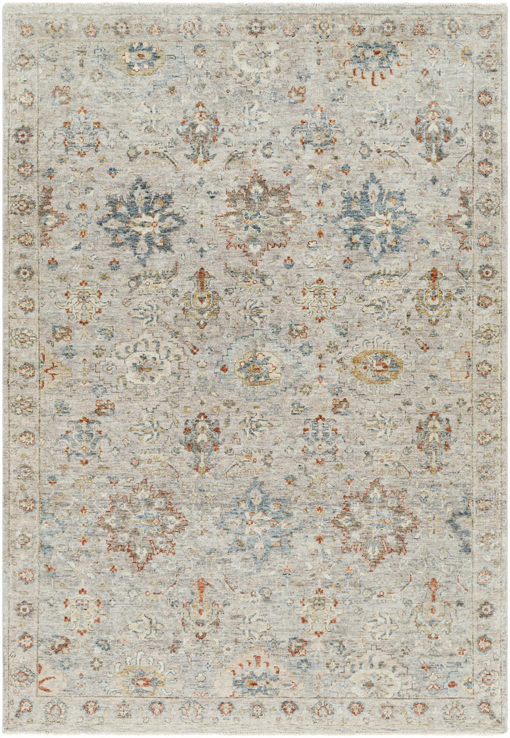 Dark Blue Hand Knotted 100% Wool Traditional Rectangle Handmade rug, Indoor use only, has fringe, non-washable.