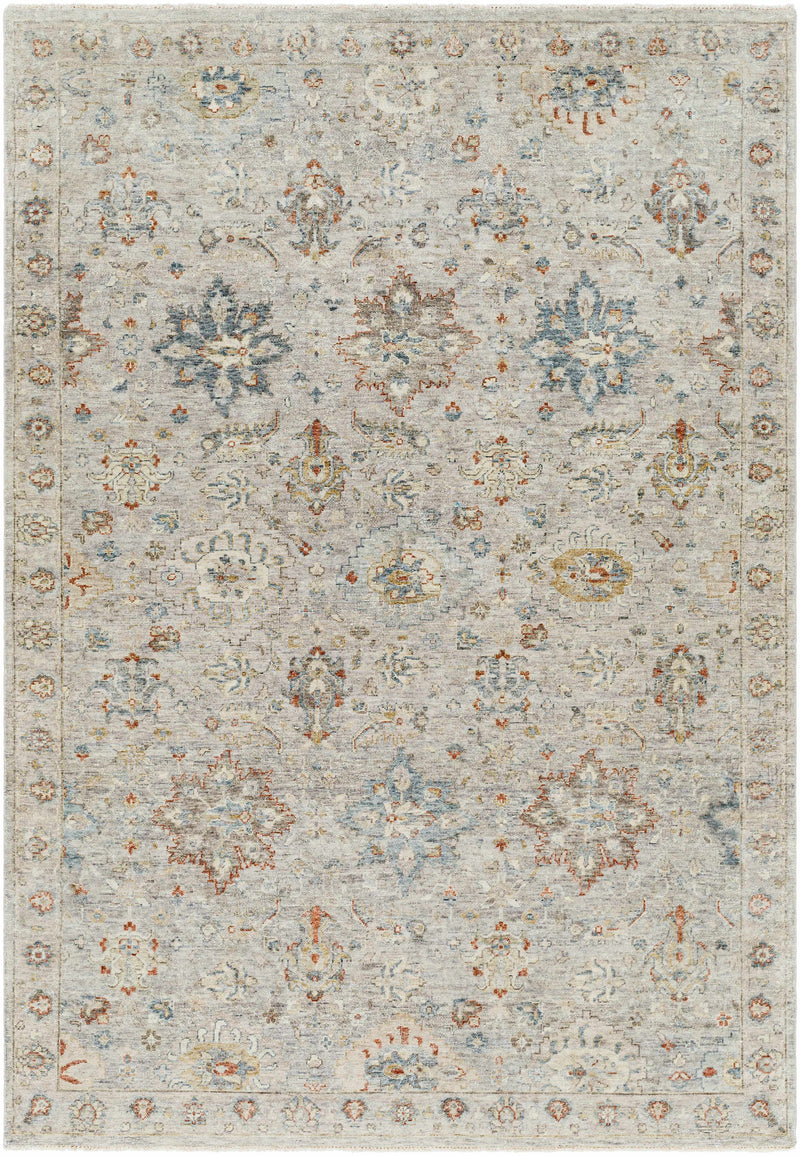 Dark Blue Hand Knotted 100% Wool Traditional Rectangle Handmade rug, Indoor use only, has fringe, non-washable.