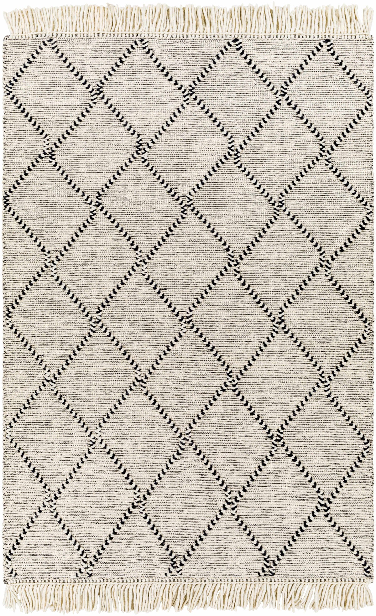 Black Hand Woven 70% Wool, 30% Polyester Global Rectangle Handmade rug, Indoor use only, has fringe, non-washable. runner also available