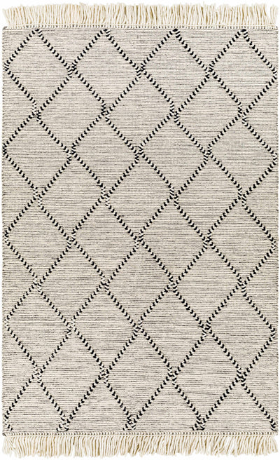 Black Hand Woven 70% Wool, 30% Polyester Global Rectangle Handmade rug, Indoor use only, has fringe, non-washable. runner also available