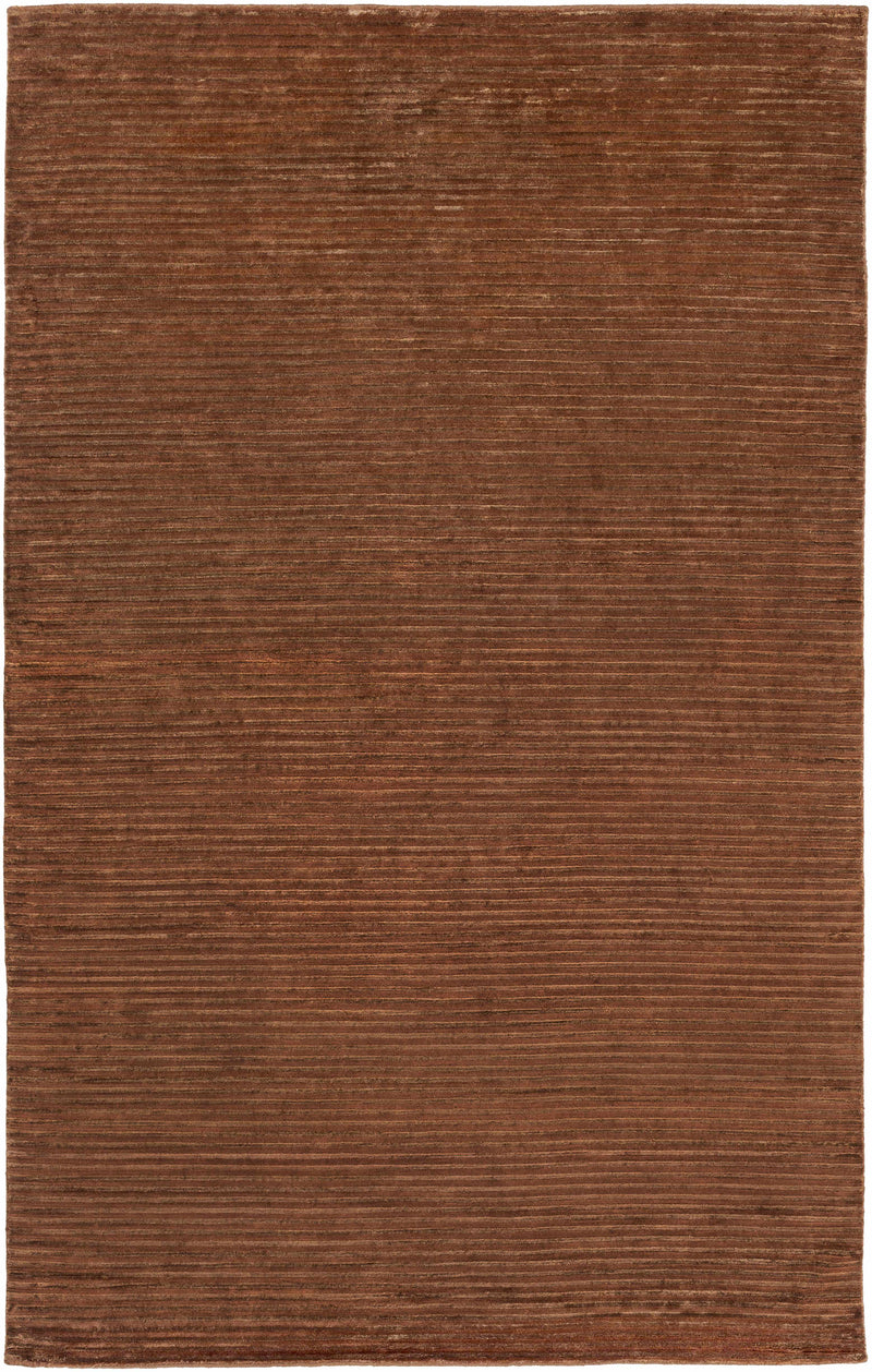 Brown Hand Knotted 50% Viscose, 50% Wool Cottage Rectangle Handmade rug, Indoor use only, no fringe, non-washable. runner also available