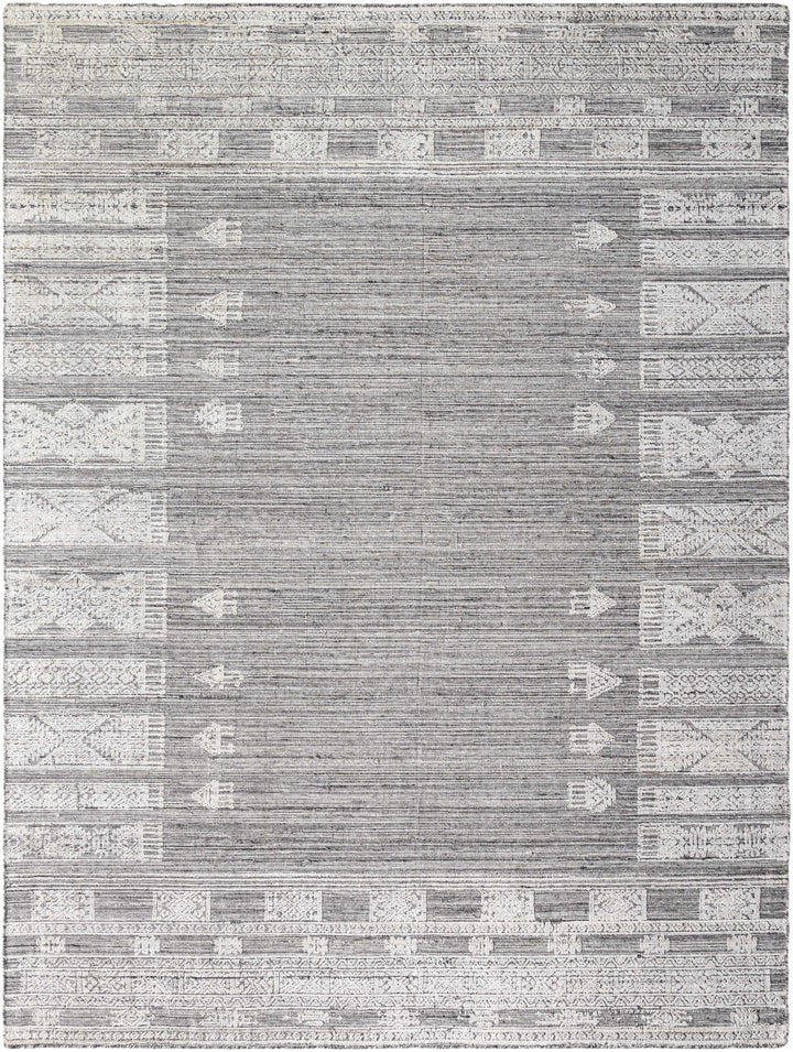 Slate Gray Hand Loomed 70% Viscose, 30% Wool Cottage Rectangle Handmade rug, Indoor use only, no fringe, non-washable.
