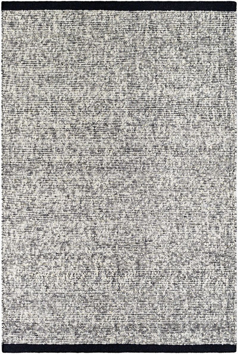 Charcoal Hand Woven 60% NZ Wool, 40% Cotton Cottage Rectangle Handmade rug, Indoor use only, no fringe, non-washable.