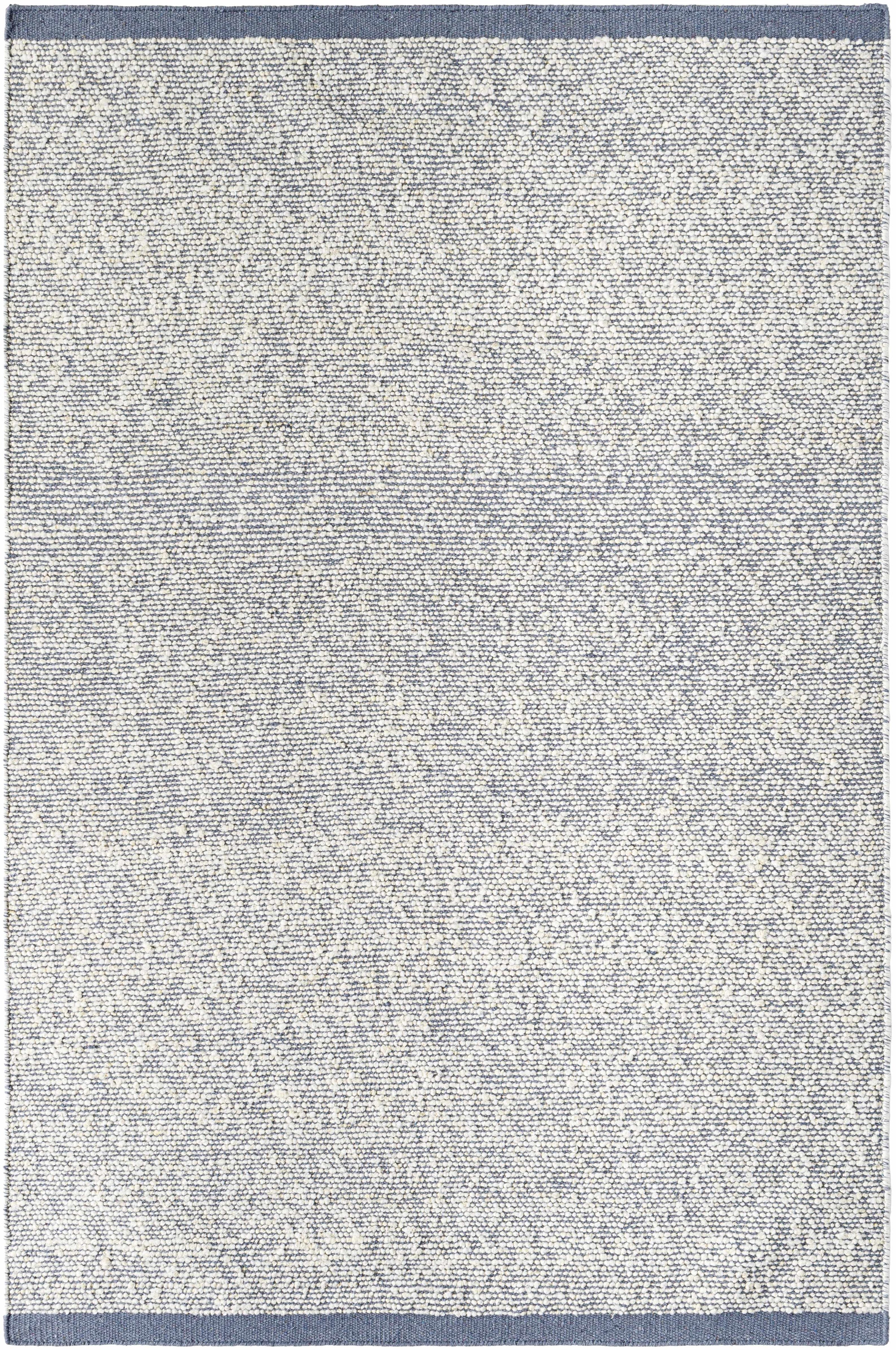 Silver Hand Woven 60% NZ Wool, 40% Cotton Cottage Rectangle Handmade rug, Indoor use only, no fringe, non-washable.