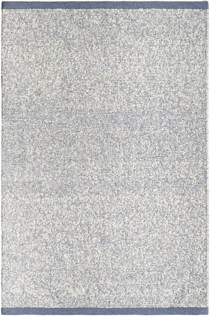 Silver Hand Woven 60% NZ Wool, 40% Cotton Cottage Rectangle Handmade rug, Indoor use only, no fringe, non-washable.